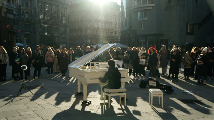 Open Piano for Peace am Stephansplatz