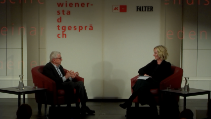 Posterframe von Wiener Stadtgespräch: Peter Huemer im Gespräch mit Barbara Tóth