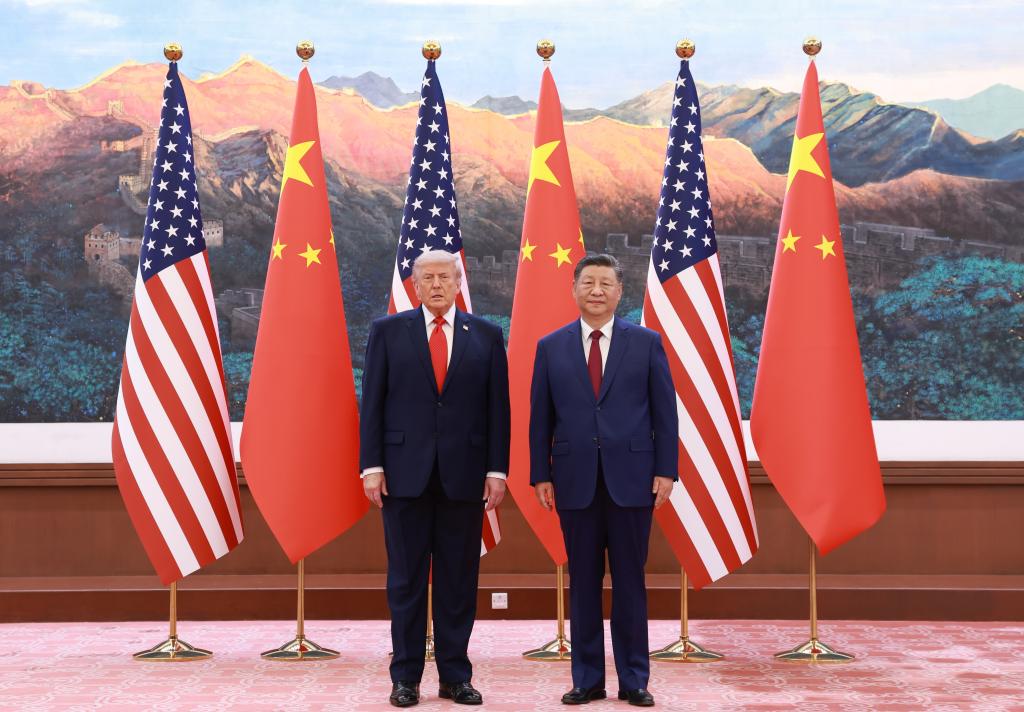 Chinese President Xi Jinping holds talks with U.S. President Donald Trump
