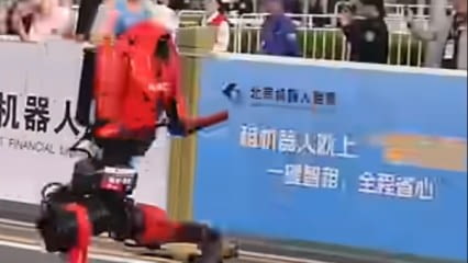 Humanoid robots race Beijing E-Town half-marathon